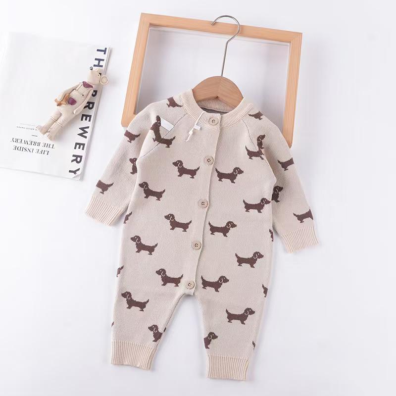 2024 Autumn/Winter Infant & Toddler Sweaters & Jumpsuits: Newborn Romper, Full-Print Baby Crawling Clothes.