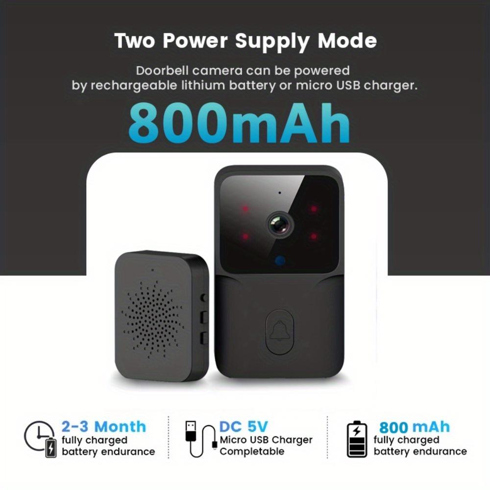 Умный видеодомофон, камера безопасности высокой четкости с ночным видением, беспроводная связь, перезаряжаемая батарея, управление безопасностью дома через приложение