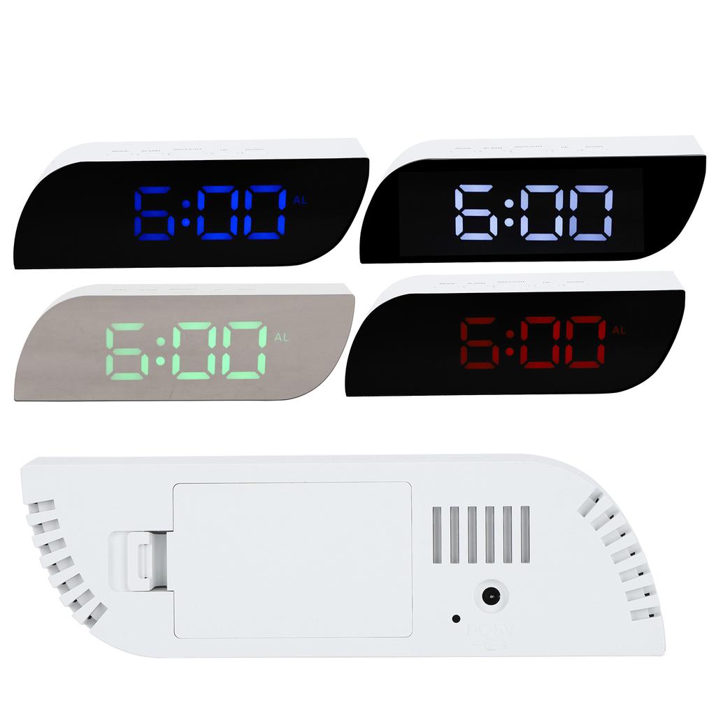 Светодиодные цифровые часы с 12/24-часовым преобразованием, регулируемой яркостью, прикроватный будильник -0801