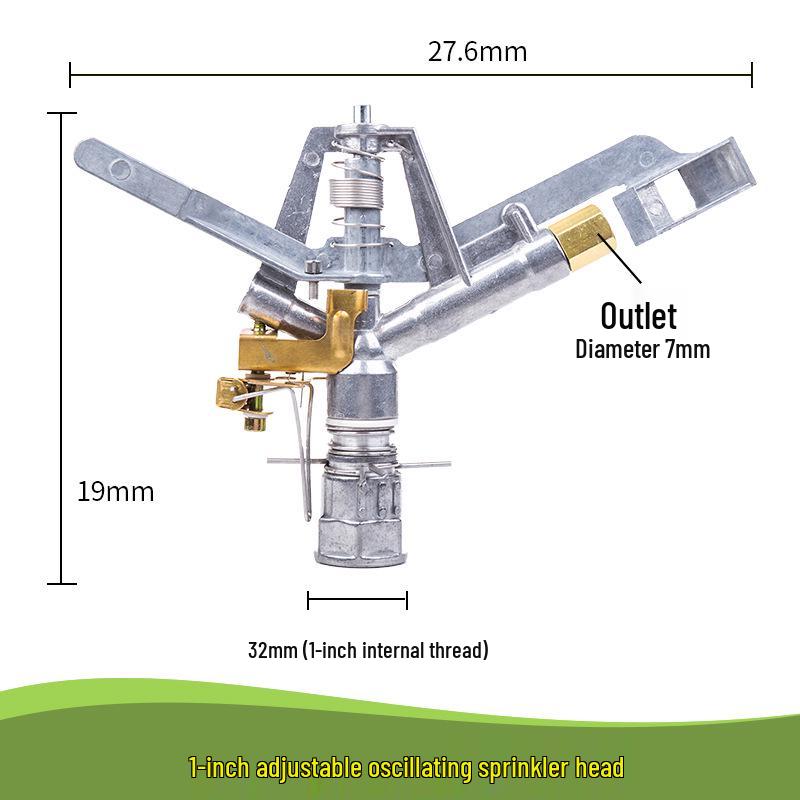 1" 360° Zinc Alloy Rotary Sprinkler for Irrigation in Lawns, Farmlands, and Gardens