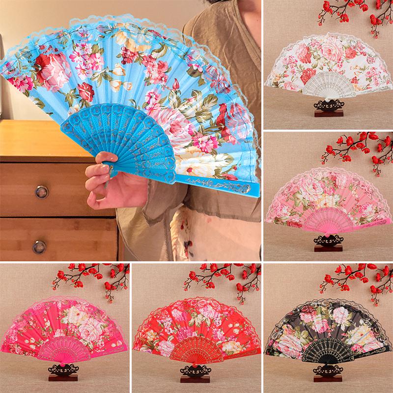 1 шт. Фотореквизит Классический реквизит для выступлений Эстетическая красота Складной веер Модный пионный кружевной веер