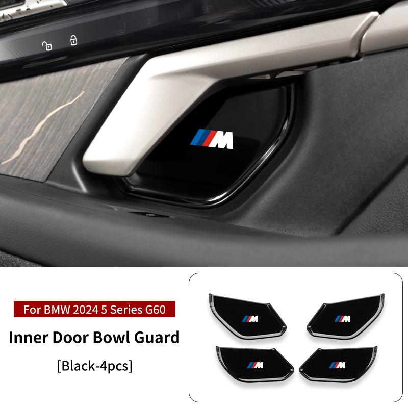 2025 Hot For BMW 5 Series G60 2024 Car Interior Door Bowl Decorative Plate Door Handle Puller Protection Sticker Car Accessories