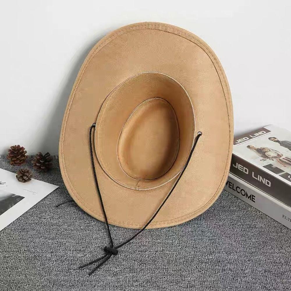 Wide Brim Western Cowboy Hat Ethnic Style Visor Caps Punk Knight Hat Outdoor