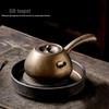 Gilded Retro Handmade Ceramic Side-Handle Teapot with Filter - Gongfu Tea Set
