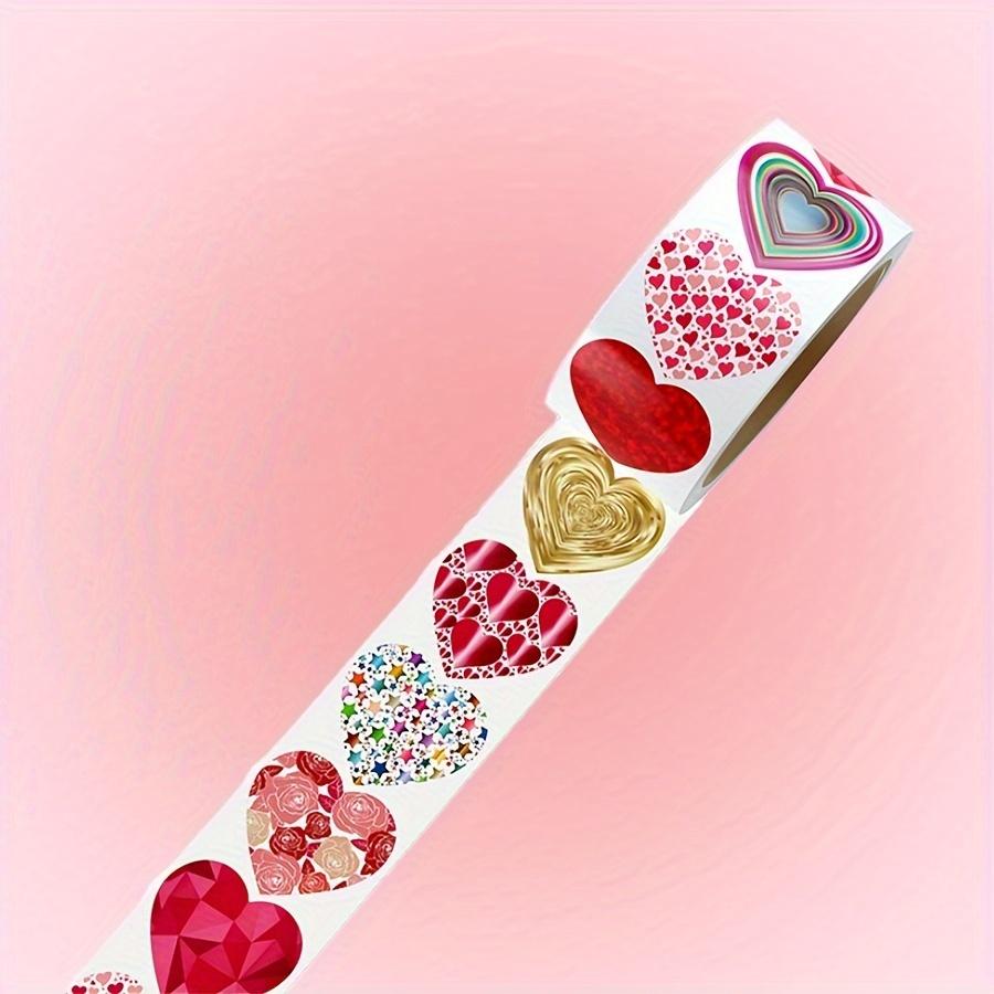 500 шт./рулон - Розовые наклейки с любовью, наклейки в форме сердца, этикетки с любовью на День святого Валентина, свадьбу ко Дню матери, украшения для упаковки подарков на конверты