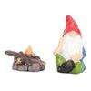 2pcs Miniature Gardening Gnomes Set Hand Painted Vivid Lovely Waterproof Good Luck Sitting Gnomes