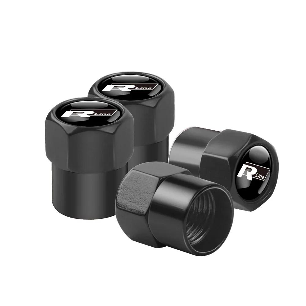 4Pcs Car Valve Caps Wheel Tires Tyre Stem Protective Cover For Volkswagen Golf 4 mk5 Passat b8 b5 VW Sharan Polo 6R Tiguan Rline