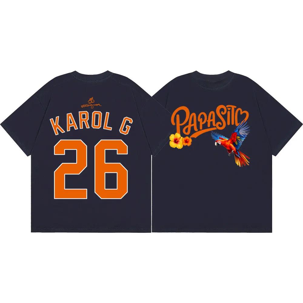 Karol G Tropicoqueta Tour 2026 Футболка Мужская Женская Одежда Стиль Харадзюку Y2k Футболка Летняя Мода Повседневная Футболки с Коротким Рукавом