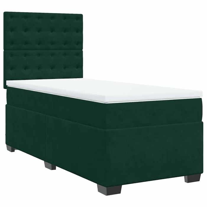 Maison Exclusive - Sommier à lattes de lit et matelas Vert foncé 80x200 cm Velours