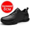 Men's Genuine Casual Leather Oxfords 6cm/8cm Hidden Elevator Height Increase Soft Sole Business Formal Comfortable Lace-Up Shoes
