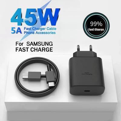 5A 45W PD USB-C сверхбыстрое зарядное устройство для Samsung S20 S21 FE S22 S23 Plus S24 Note 20 Ultra A53 A54 кабель для быстрой зарядки Type C - Type C