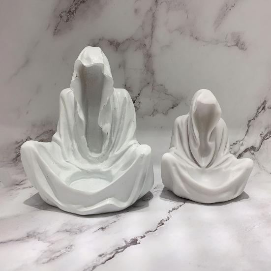 Статуя Мрачного Жнеца Готический Подставка для Хрустального Шара Декор Книжной Полки Таинственная Жуткая Скульптура в Мантии Волшебника для Хэллоуина Домашний Декор