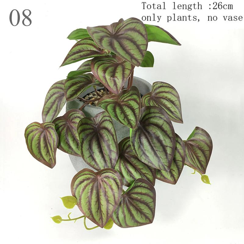 26см Бегония Лист Павлиньего Черепаха Спина Дом Балкон Настенный Подвесной Садовый Декор Искусственные Растения Лиана Зеленая Трава В Горшке