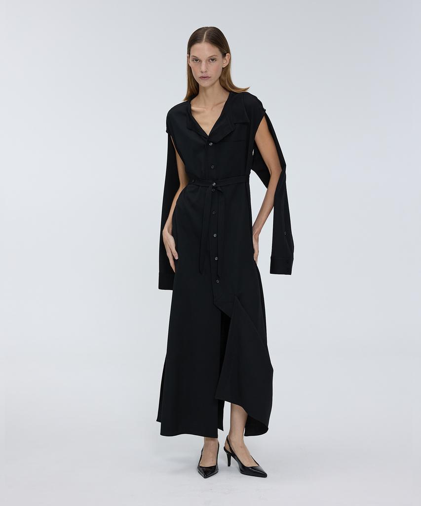 Meuameu Off-Sleeve Long Shirt Dress