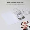 Transparent Silicone Nail Art Stamp with Lid and Large Scraper – 2.8cm French Nail Printing Tool Set