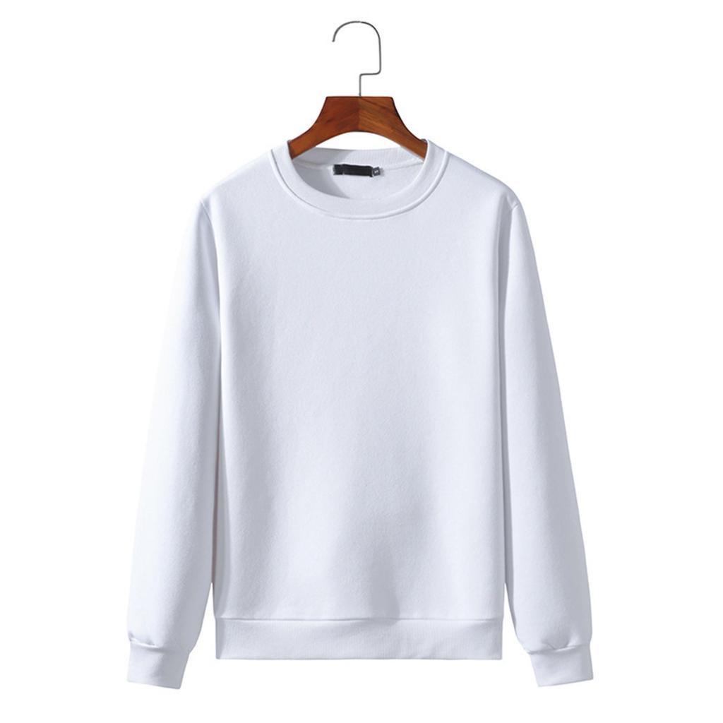 Мужской базовый цветной свитер с круглым вырезом, свободная повседневная молодежная толстовка с капюшоном