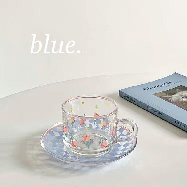 Привет креативная кофейная чашка, набор блюдцев, корейские чашки, ручная роспись, кофейная кружка с растениями и цветами, домашняя кухня, питьевая посуда, чашки для эспрессо