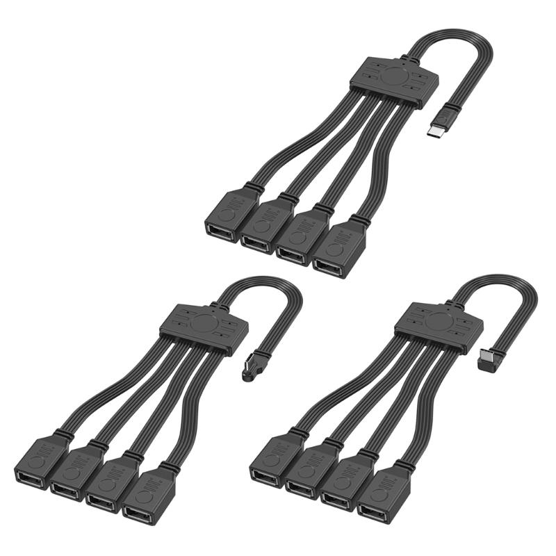 Разветвитель USB C на 4 USB 2.0 Кабель для Зарядки и Передачи Данных Совместим с Ноутбуками, Планшетами и Игровыми Консолями