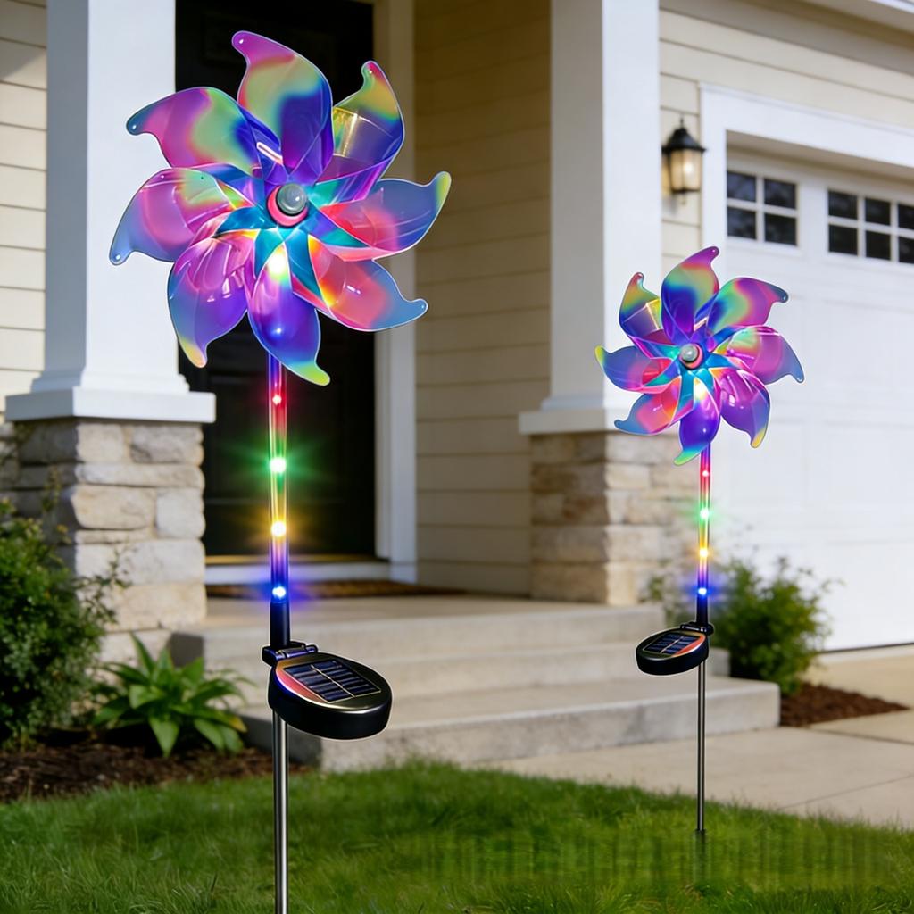 Xiaomi 1/2pcs Solar Windmill Light LED Artificial Flower Lights Used For Outdoor Yard Lawn Light Garden,Lawn,Fence,Pathway Decoration