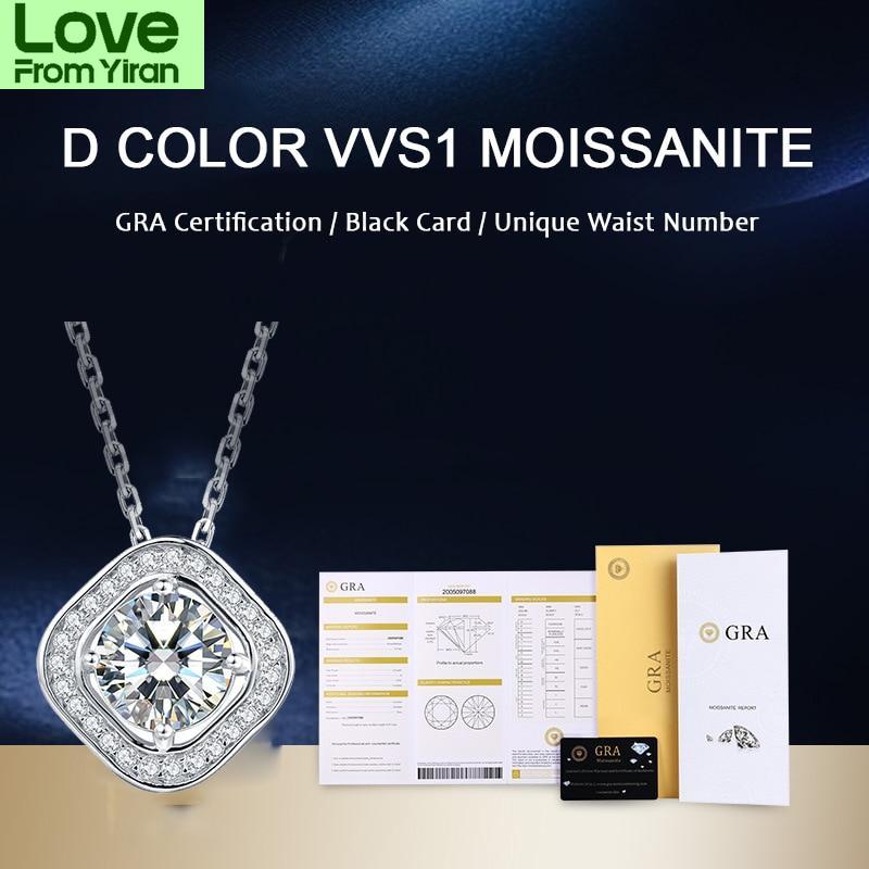 Women 'S Moissanite Jewelry Set 925 Sterling Silver Necklace Earrings Ring 1ct Round Cut Halo Ladies Jewelry For Wedding Party