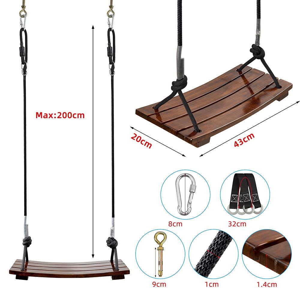 Leweet Деревянные качели Уличные качели Взрослые качели для уличной игры Качели для помещений Подвесные качели ручной работы Детские качели Уличное игровое оборудование Качели Груз