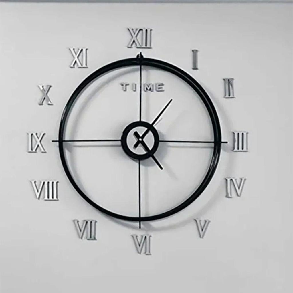 3D декоративные настенные часы с римскими цифрами в скандинавском стиле, металлические настенные часы 80 см, украшение для дома, офиса, гостиной, стены