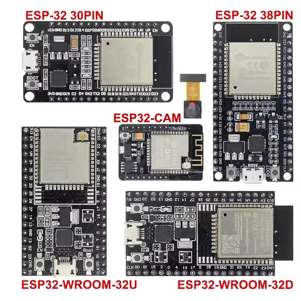Плата разработки ESP32 ESP-WROOM-32 Беспроводной модуль WiFi Bluetooth Низкое энергопотребление Двухъядерный 30/38-контактный ESP-32S Умный дом