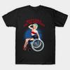 Мужчины Черная футболка с принтом Super Large TShirt Pin-up-cadeirante No-Cut Трансферная бумага с принтом Хлопковая футболка