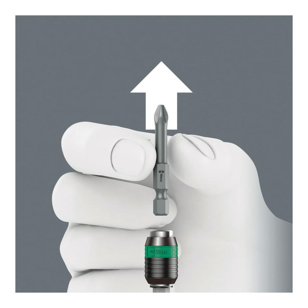 WERA Rapidaptor Driver 119mm Overall 073540 Quick-Release Handle, 6.35mm Drive, Length,