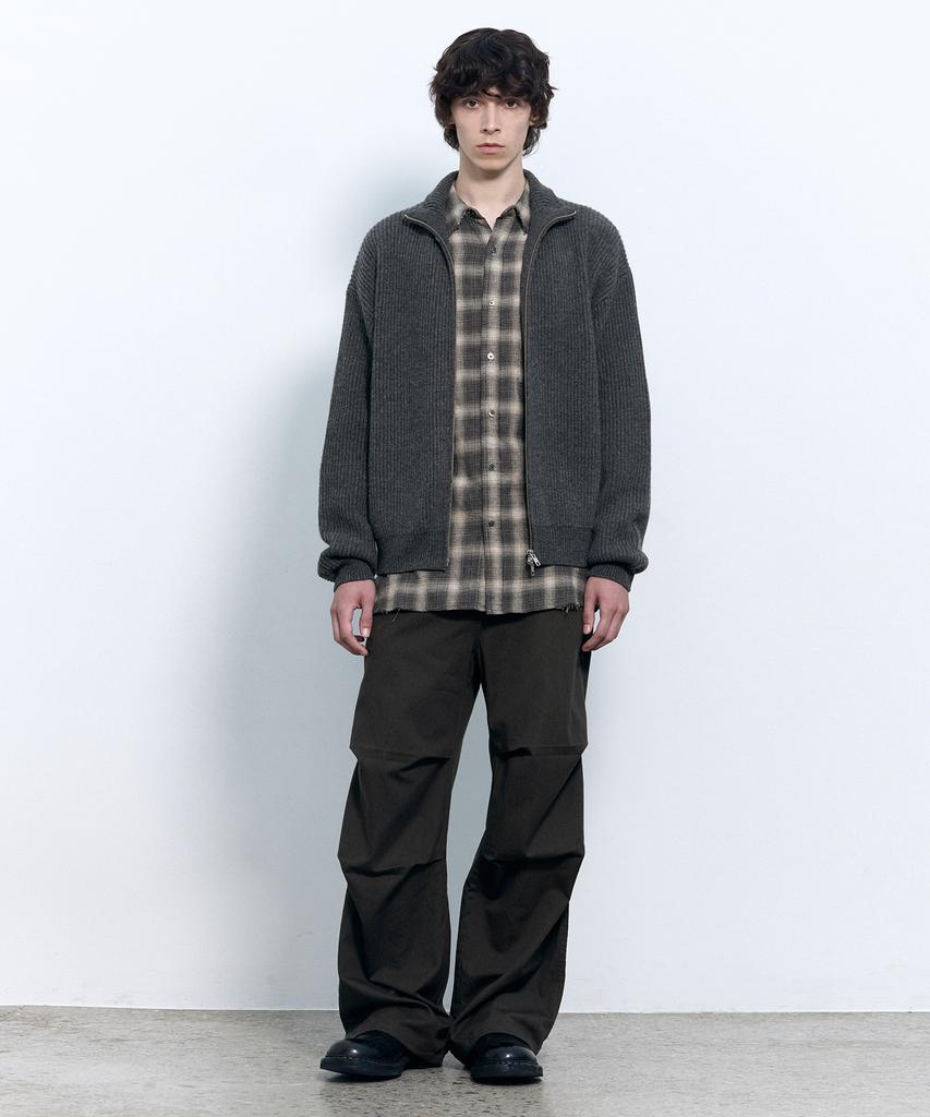 INSILENCE Vintage Print Military Pants Charcoal