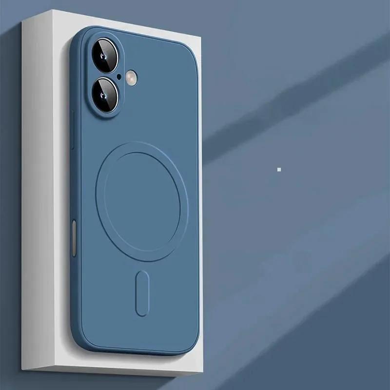 Для iPhone 17 Pro Max 17 Air 17Pro Чехол Магнитная крышка для Mag-safe Жидкий силикон Бархатная подкладка Всесторонняя защита камеры Накладка