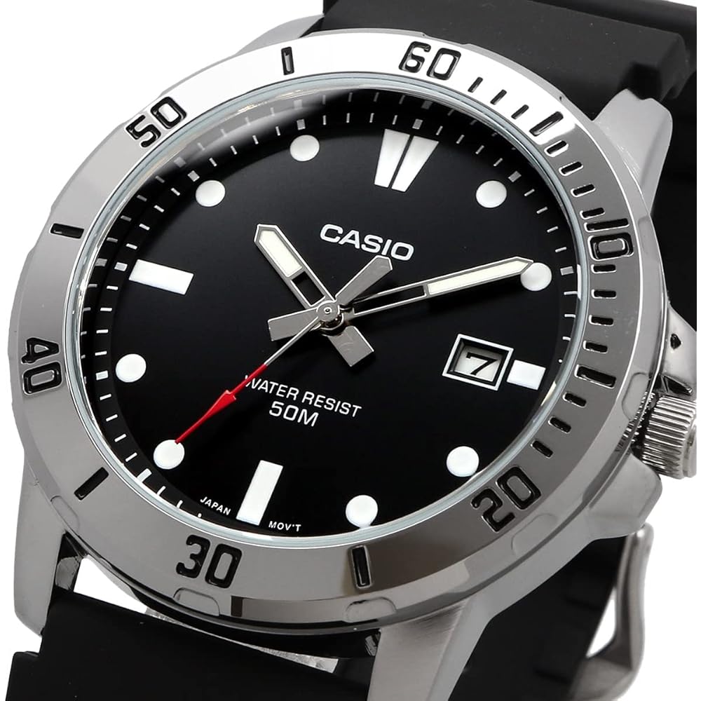 Casio Стандартные аналоговые кварцевые мужские часы MTP-VD01-1EV Военные Черные Зарубежная модель