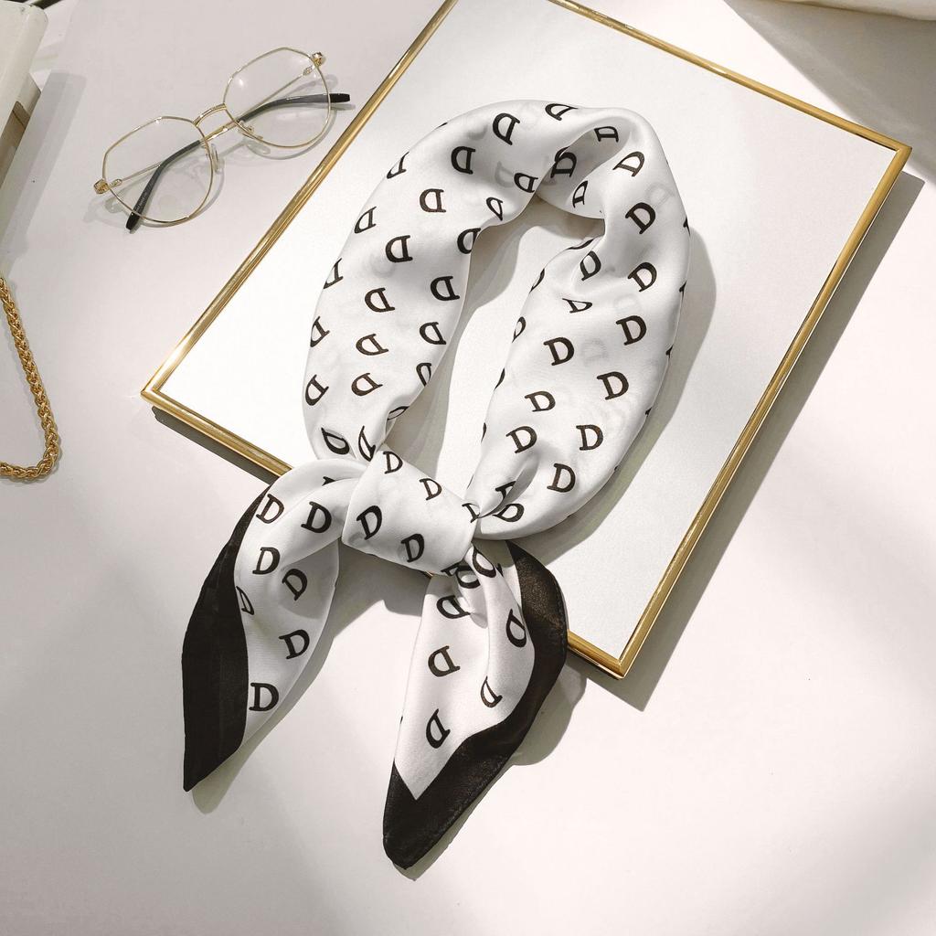 Square Handkerchief Satin Silk Neck Scarf For Women Headband Small Shawls Bandana Head Scarves 70CM EMA