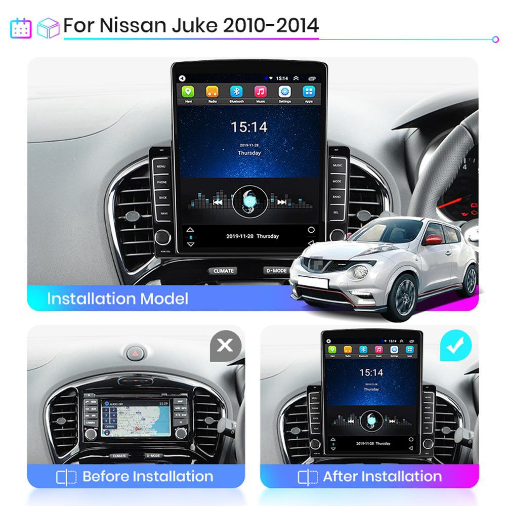 9,7-дюймовый автомобильный радиоприемник на базе Android Carplay для Nissan Juke 2010-2014 Tesla, вертикальный экран, авторадио, мультимедийный плеер, 2 + 32 ГБ