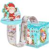 Snowman Blue Santa Claus Pattern Gift Box Christmas Decoration Prop Atmosphere