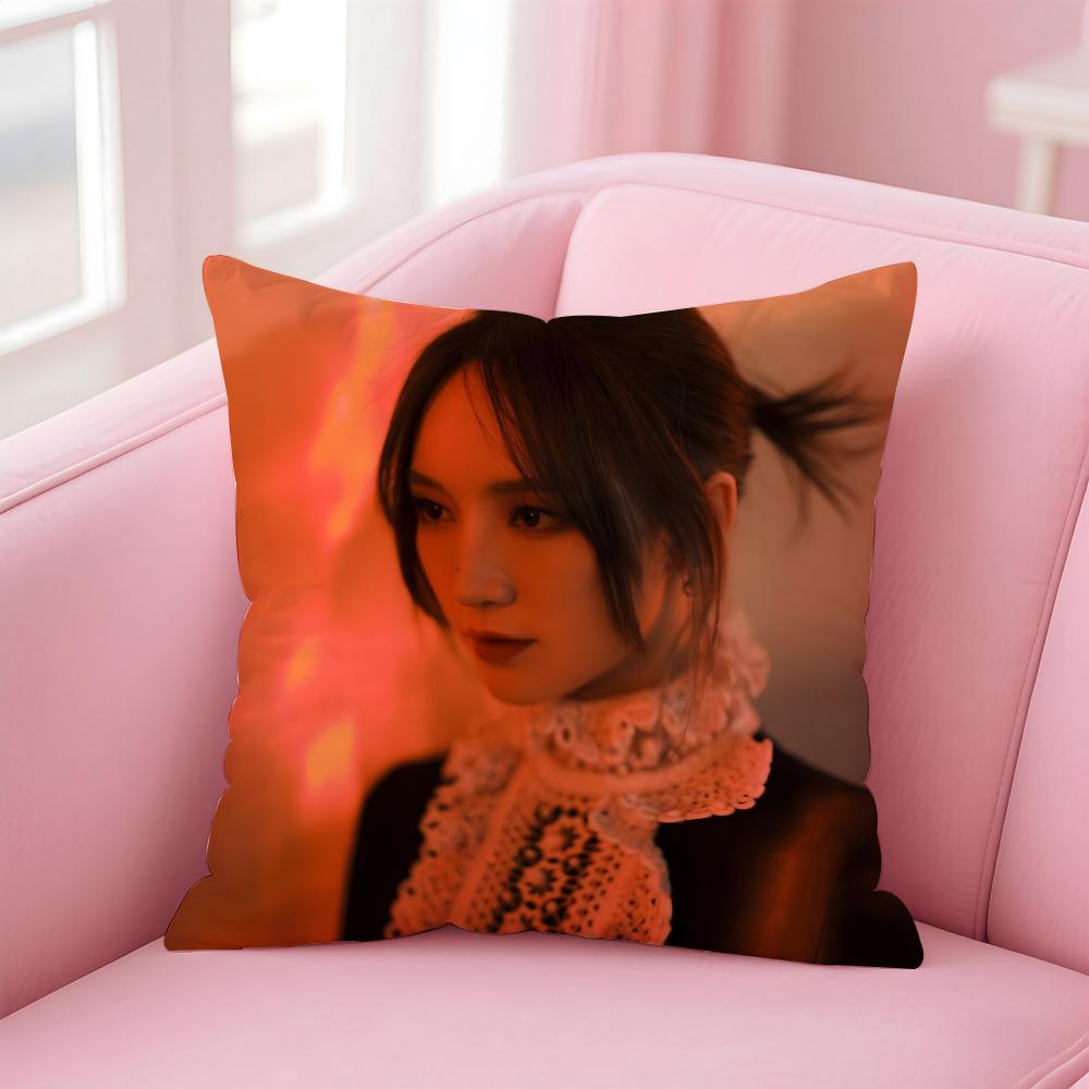 Popular fashion Chinese singer MMeng Jia Cushion Cover Pillow Case Soft Friendly Fabric Concealed Zipper