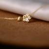 Niche Design S925 Sterling Silver Gold-Plated Diamond Star Pendant Necklace