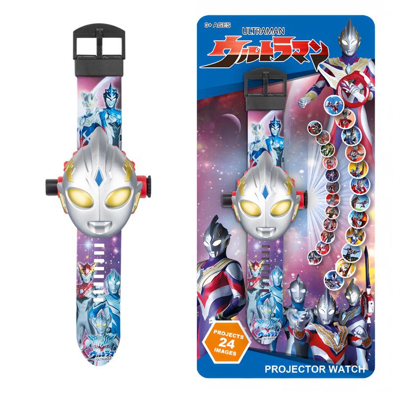 Детские часы в стиле аниме «Ультрамен», детские часы, игрушки, милые мультяшные проекции со вспышкой, часы, подарки на день рождения