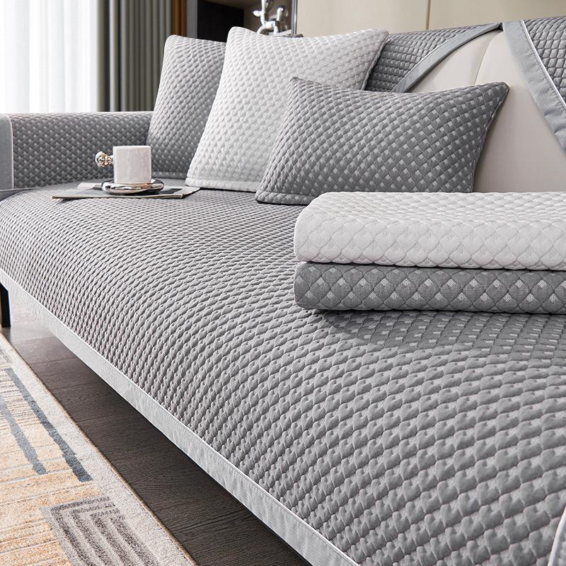 Ice Silk Sofa Cover Summer Cooling Cushion Non Slip Luxury Modern High End Sofa Pad Protector