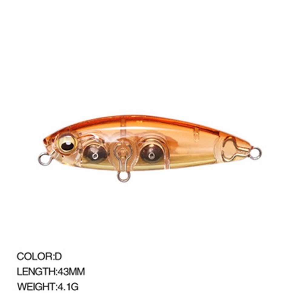 Transparent Useful Crankbaits Minnow Lures Pencil Baits with Steel Ball Winter Fishing Fish Hooks