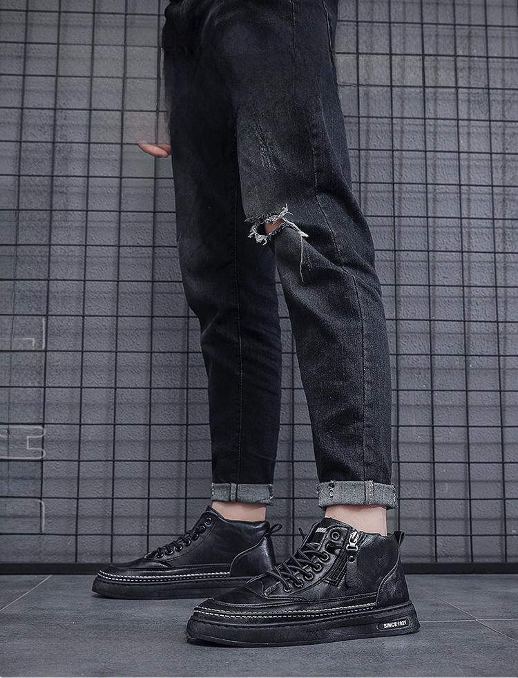 Мужские осенние высокие дышащие нескользящие ботинки Martin — универсальная рабочая обувь в корейском стиле