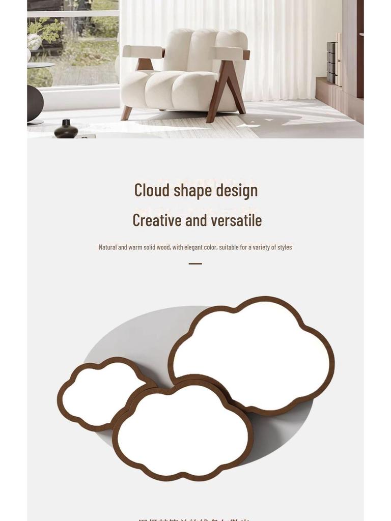 Nordic Style Walnut Solid Wood Ceiling Lamp for Living Room, Bedroom, Study - Eye Protection, Antique Finish