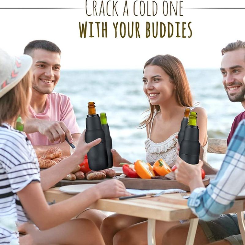 Охладитель для банок с двойной стенкой, охладитель для пивных бутылок, двойной изолированный держатель для банок из нержавеющей стали для кухонного стакана для напитков