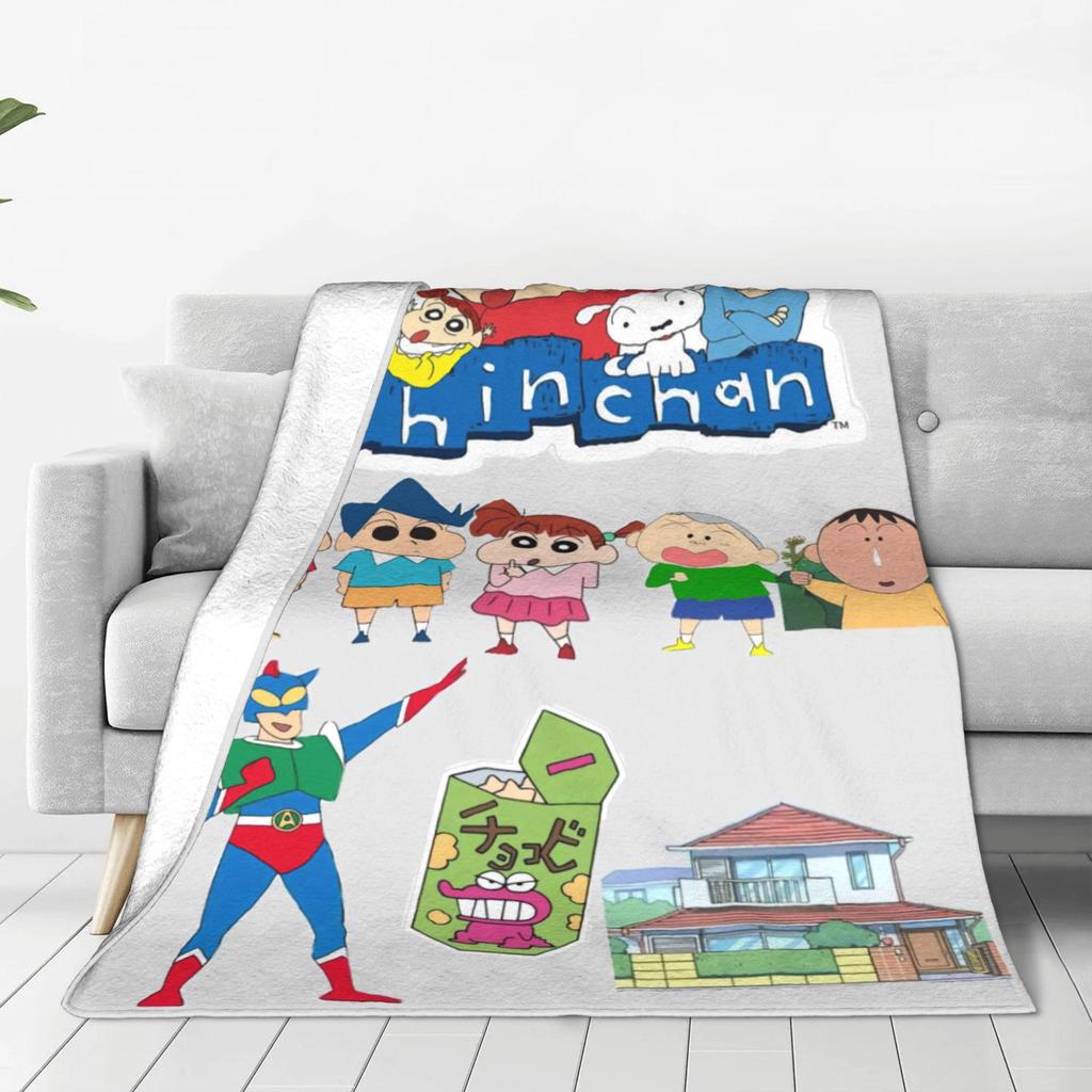 Crayons Shin-chans As Pikachu Blanket  Soft Street Trend Plush Throw Blanket For Children Bedroom Flannel Bedspread Bed Cover