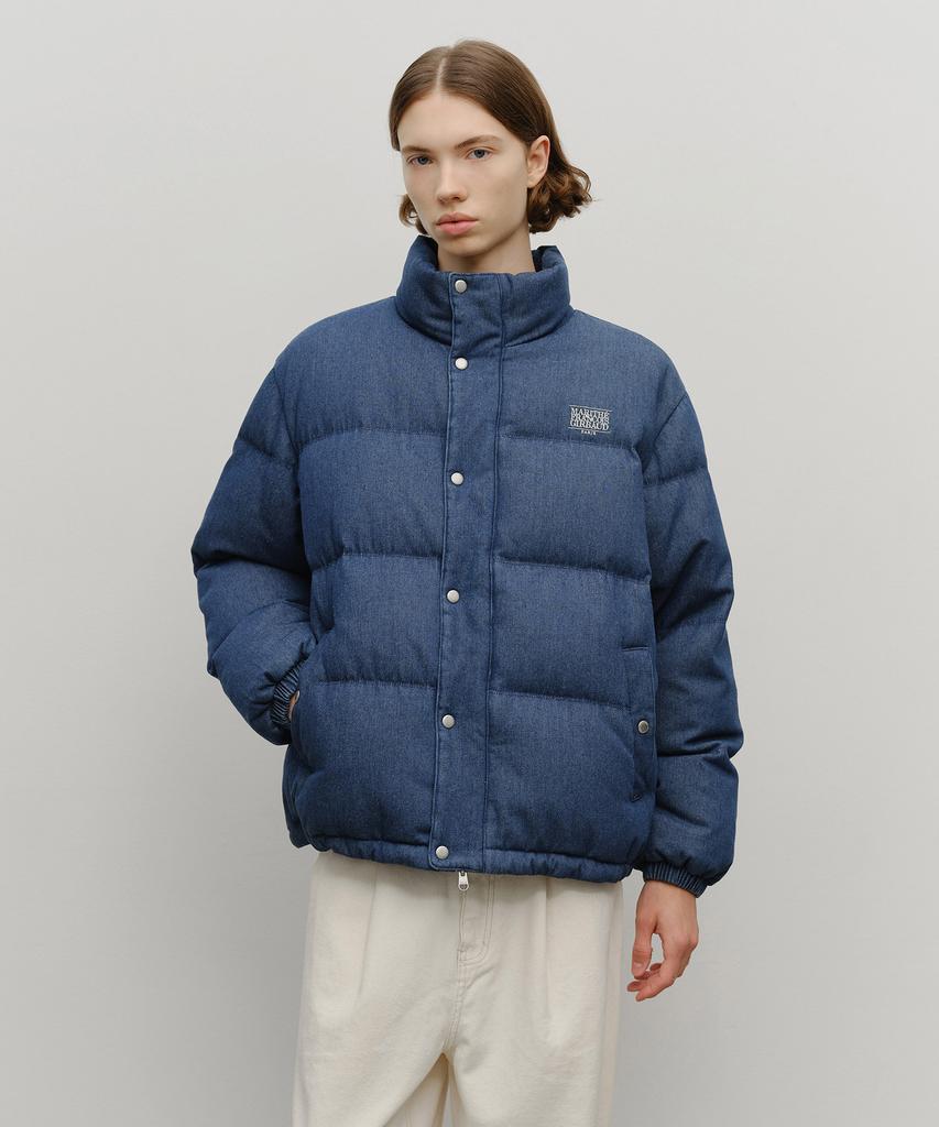 Marith + Franois Girbaud Classic Logo Denim Down Jacket Dark Blue