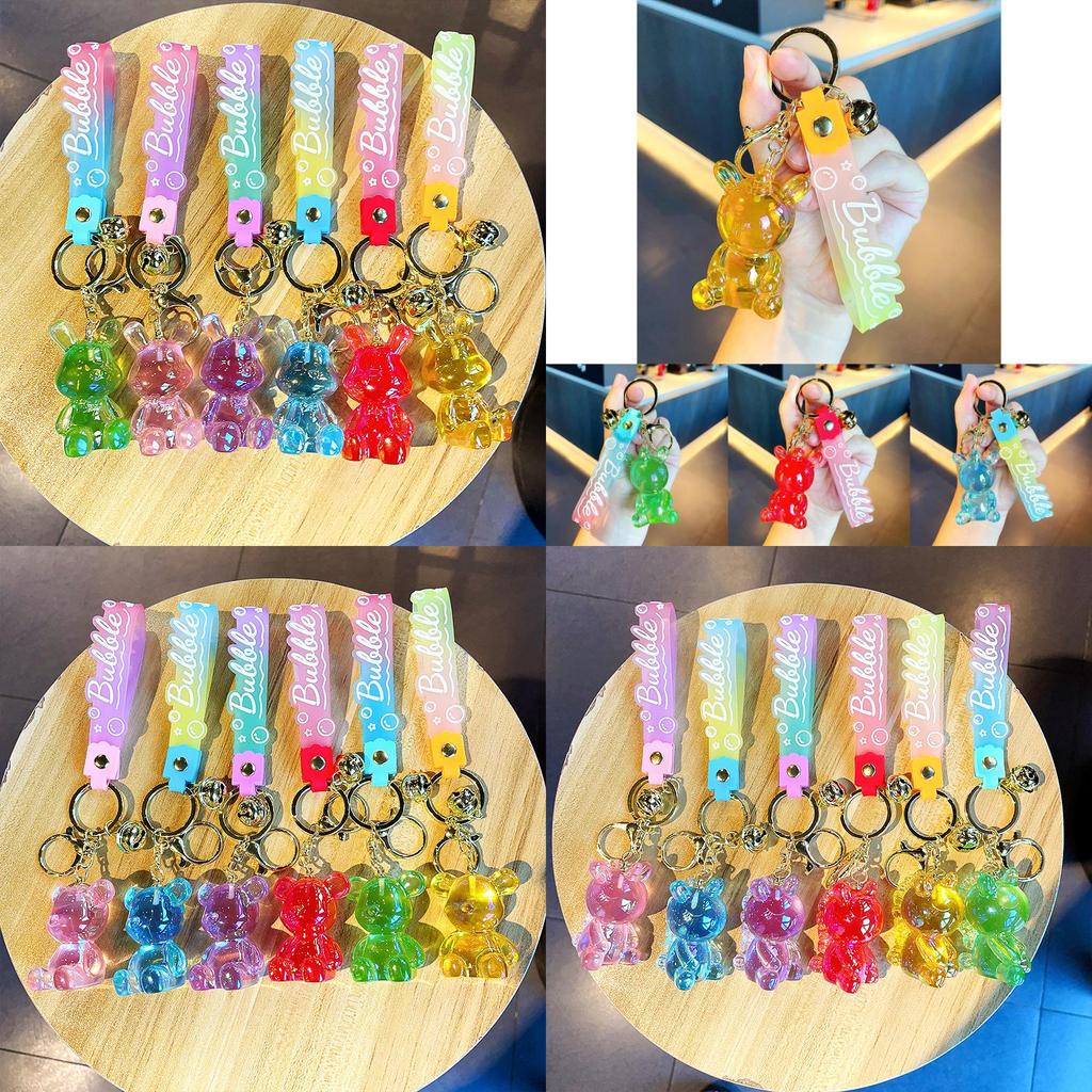 Colorful Resin Cartoon Keychains Bear And Rabbit Perfect For Party Favors