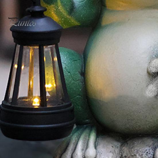 Фигурка лягушки с солнечным фонарем, зеленая лягушка, смоляная статуя, скульптура для внутреннего и наружного использования, украшение для сада, газона, двора