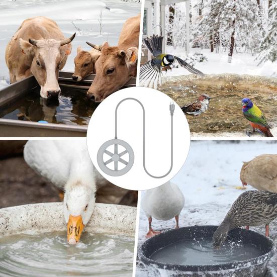 250 Вт термостатический нагреватель для поилки для кур, прочный алюминиевый, безопасный, здоровое, противоожоговое покрытие, зимний размораживатель воды для курицы