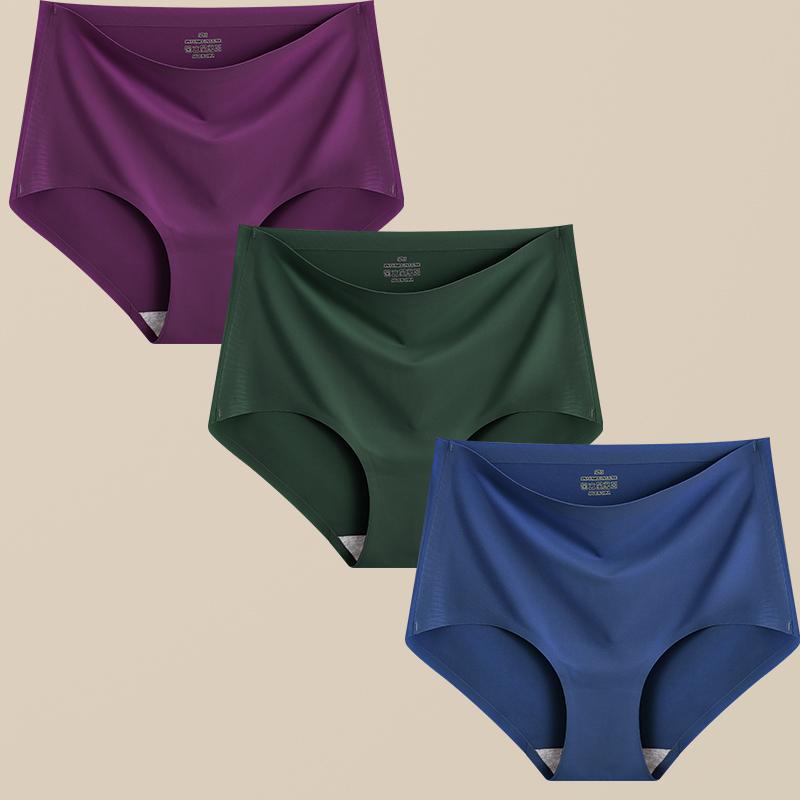 FINETOO 3 шт. женские трусики бесшовное нижнее белье невидимые брифы с высокой посадкой полной посадки дышащие влагоотводящие трусы