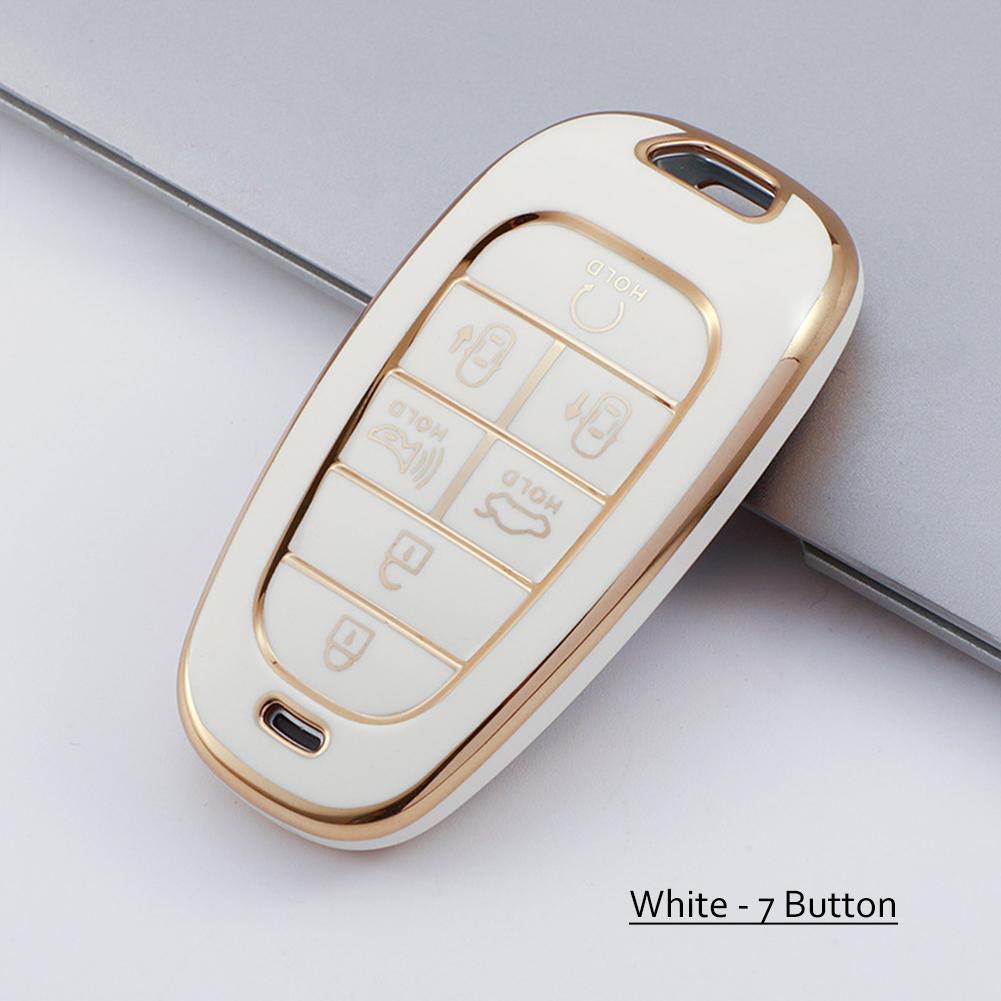TPU Car Remote Key Case Cover Shell For Hyundai Tucson Santa Fe 2025 NEXO NX4 Atos Prime Solaris 2025 5 Button 7 Button